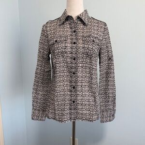 Tory Burch Multi-colored Button Down Women's Blouse Sz‎ 4 100% Cotton